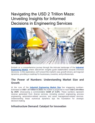 Navigating the USD 2 Trillion Maze- Unveiling Insights for Informed Decisions in Engineering Services