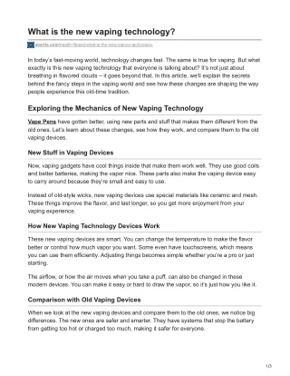 What is the new vaping technology