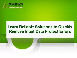 Easy Troubleshooting Guide To Resolve Intuit Data Protect Errors