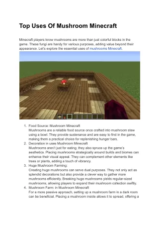 Top Uses Of Mushroom Minecraft