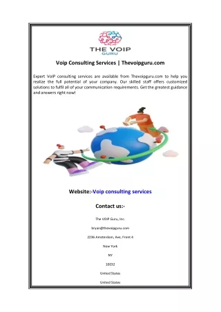 Voip Consulting Services  Thevoipguru.com