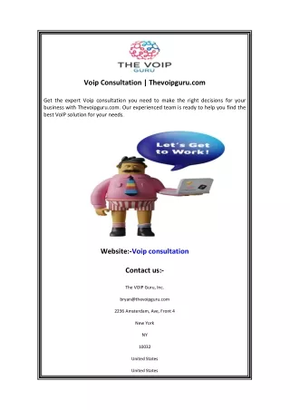 Voip Consultation  Thevoipguru.com