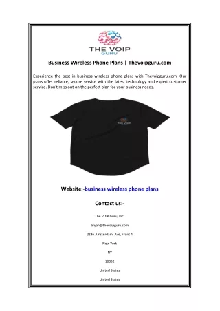 Business Wireless Phone Plans  Thevoipguru.com