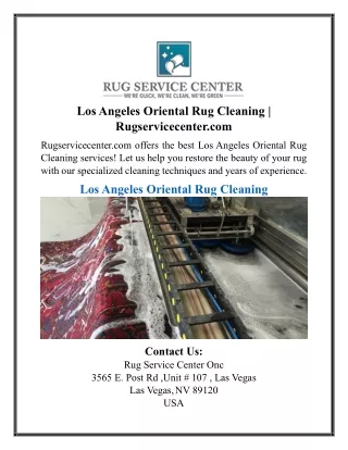 Los Angeles Oriental Rug Cleaning | Rugservicecenter.com