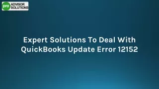 Easy Steps to Fix QuickBooks Update Error 12152