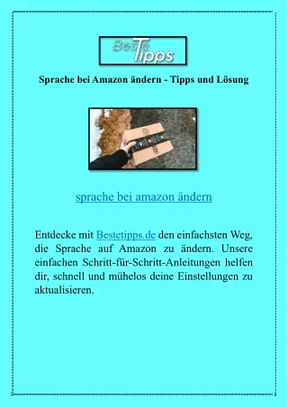 Sprache bei Amazon ändern - Tipps und Lösung