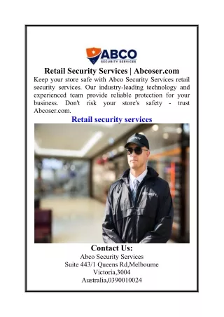 Retail Security Services  Abcoser.com