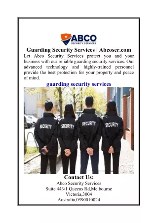 Guarding Security Services | Abcoser.com