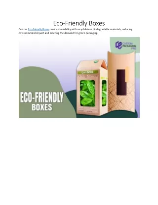 Eco-Friendly Boxes