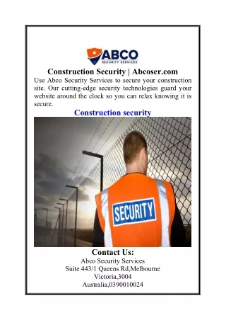 Construction Security  Abcoser.com