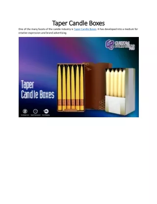 Taper Candle Boxes