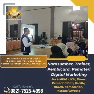 0821.7525.4998| Narasumber Internet Marketing Belitung Margiono SEO