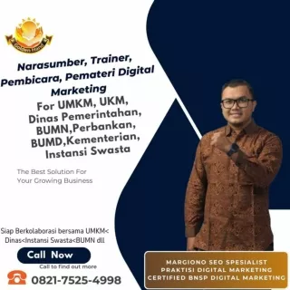 0821.7525.4998| Pendamping Internetl Marketing Belitung Margiono SEO