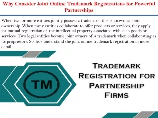 Why Consider Joint Online Trademark Registrations for Powerful Partnerships