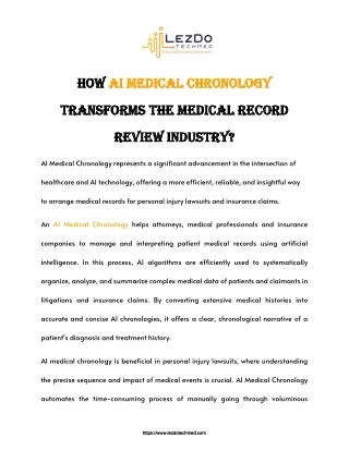 How AI Medical Chronology Transforms the Medical Record Review Industry?