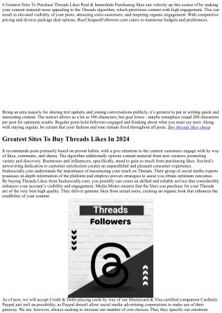 The Ultimate Glossary of Terms About Buy threads likes cheap