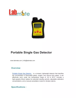 Portable Single Gas Detector