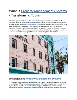 What Is Property Management Systems - Transforming Tourism