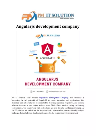 Angular JS web development company  | PM IT Solution