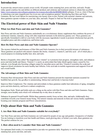 The Secret to Beautiful Hair, Pores and skin, and Nails: Hair Skin and Nails Gum