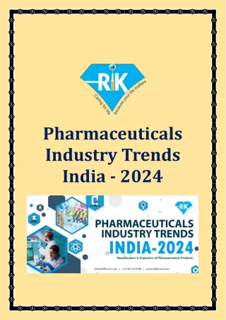 Pharmaceuticals Industry Trends India - 2024