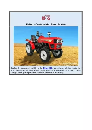 Eicher 188 Tractor in India