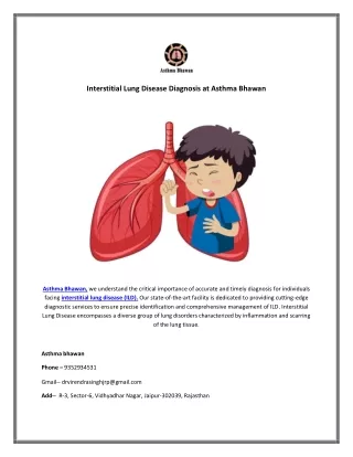 Interstitial Lung Disease Diagnosis at Asthma Bhawan