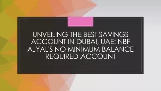 Savings Account - No Minimum Balance Required