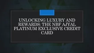 Nbf Platinum Exclusive Credit Card