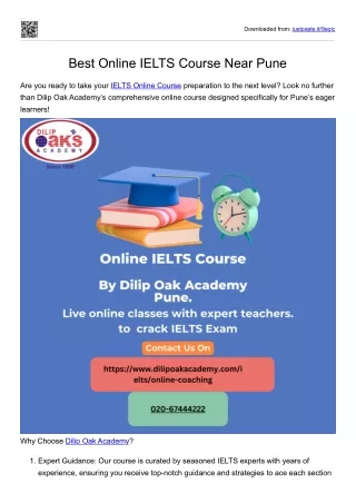 IELTS Online Course near Pune