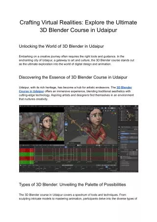 Crafting Virtual Realities_ Explore the Ultimate 3D Blender Course in Udaipur