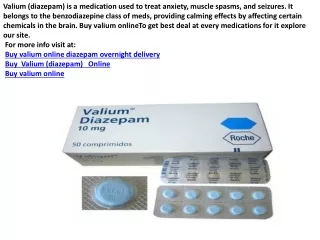 Valium Your Solution for Anxiety and Muscle Spasm