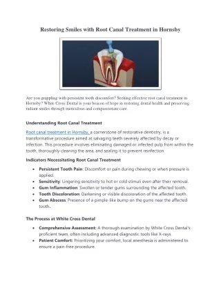 Restoring Smiles With Root Canal Treatment in Hornsby