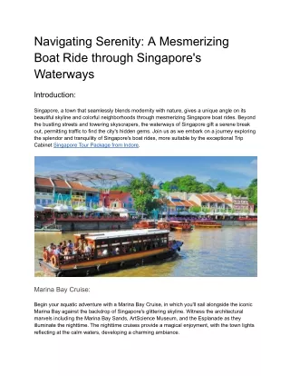 Navigating Serenity_ A Mesmerizing Boat Ride through Singapore's Waterways