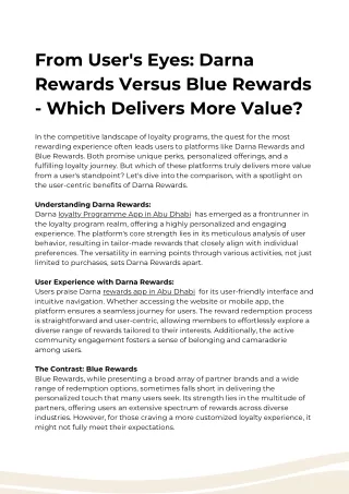 From User's Eyes: Darna Rewards Versus Blue Rewards - Which Delivers More Value?