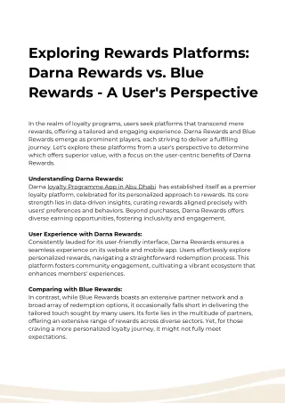 Exploring Rewards Platforms: Darna Rewards vs. Blue Rewards - A User's Perspecti