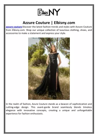 Azzure Couture | Elbisny.com