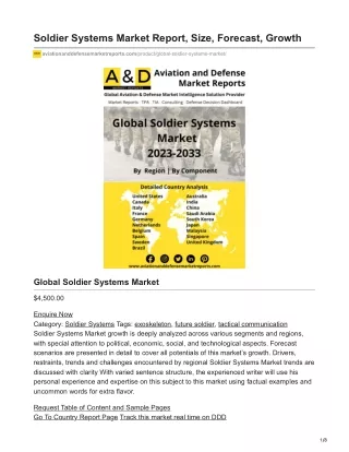 Soldier Systems Market Report Size Forecast Growth