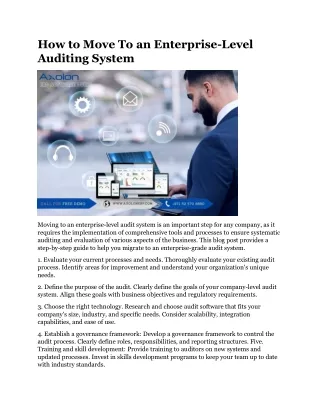 How to Move To an Enterprise-Level Auditing System