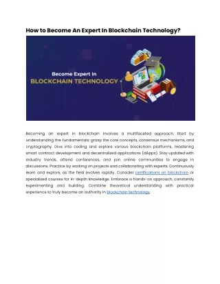 How to Become An Expert In Blockchain Technology_