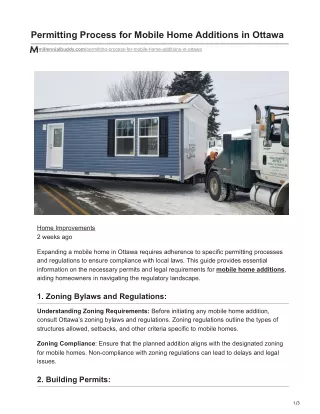Navigate Ottawa's Permitting with Ease: Your Guide to Mobile Home Additions