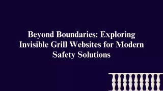 Beyond Boundaries Exploring Invisible Grill Websites for Modern Safety Solutions