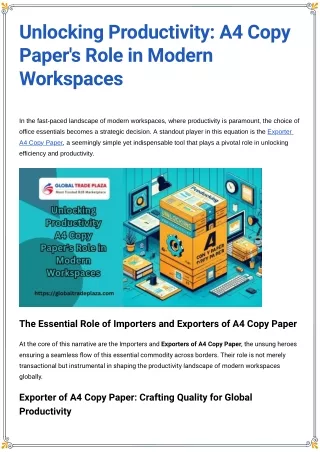 Unlocking Productivity_ A4 Copy Paper__'s Role in Modern Workspaces