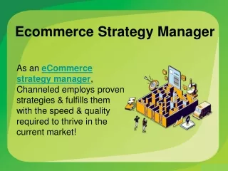 Ecommerce Strategy Manager