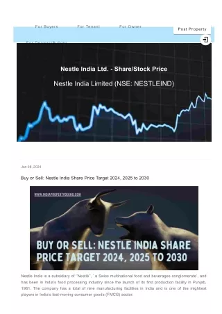 Nestle India Share Price Target 2024, 2025 and 2030