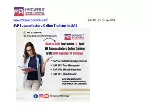 SAP Successfactors Online Training in UAE