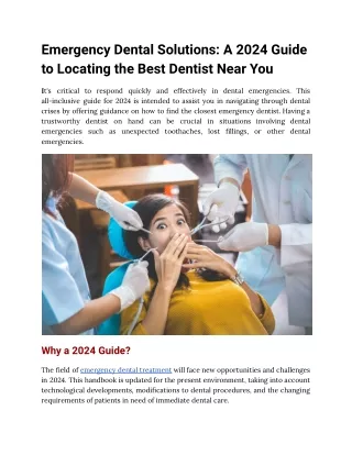 Emergency Dental Solutions_ A 2024 Guide to Locating the Best Dentist Near You