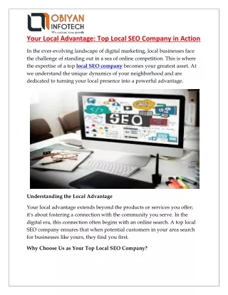 Your Local Advantage Top Local SEO Company in Action