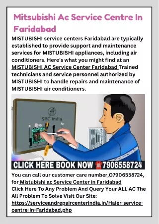 Mitsubishi ac Service Center In faridabad