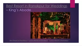 Best Resort in Ranakpur for Weddings– Kings Abode